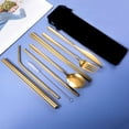 thumbnail image 2 of 9 Pcs Travel Silverware Set with Case Reusable Camping Eating Utensils Set Portable Stainless Steel Cutlery Set, Knife Fork Spoon Chopsticks - 9 Pieces, 2 of 9