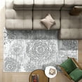 thumbnail image 4 of MeyJey Boho Indoor Area Rug 9'x12' Non-Slip Machine Washable Vintage Distressed Floor Carpet for Living Room Bedroom Dining Kitchen Hallway, Light Gray, 4 of 15