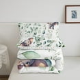 thumbnail image 5 of Erosebridal Cartoon Animal Twin Size Comforter Set Kawaii Elephant Bedding Set, Jungle Wildlife Down Comforter Woodland Animal Bed Set, Botanical Green Eucalyptus Quilted Duvet, 5 of 6
