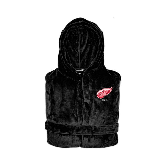 Unisex ISlide Black Detroit Red Wings Phantom Hooded Bathrobe