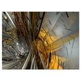 thumbnail image 2 of Fractal Rayures Connectées Jaunes - Impression sur Toile Abstraite, 2 of 3