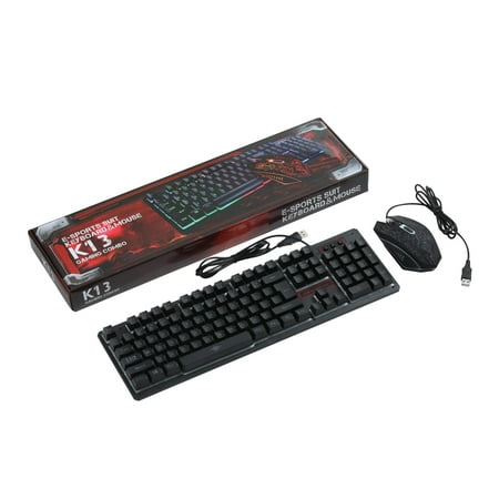 Necano  Rainbow Gaming Keyboard and Mouse Combo Multi-Colored Changing Backlight price history on PriceWatchPro