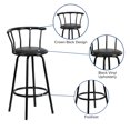 thumbnail image 2 of Crown Back Black Metal Barstool with Black Vinyl Swivel Seat, 2 of 9