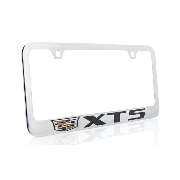 Cadillac XT5 Brass License Plate Frame with Chrome Finish (2 hole)