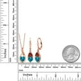 thumbnail image 2 of Gem Stone King 18K Rose Gold Plated Silver London Blue Topaz and Red Garnet Pendant Earrings Set for Women (4.58 Cttw, Gemstone November Birthstone, with 18 inch Chain), 2 of 4