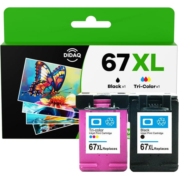 UTAH-67XL Black/Tri-Color Ink Cartridges (2 Pack) | Works with HP Printer DeskJet 1255, 2700, 4100 Series| Compatible with HP Envy 6055e, Envy Pro 6455| Eligible for Instant Ink| Home Computer Access