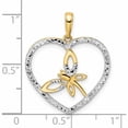 thumbnail image 4 of 14K Yellow & Rhodium And White Diamond-Cut Dragonfly In Heart Pendant (26.3 X 22.28) Made Peru -Jewelry By Sweet Pea, 4 of 7