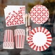 thumbnail image 5 of Juego de vajilla desechable de 97 piezas para fiestas con temática de rayas para suministros de fiesta de cumpleaños rojo, 5 of 9