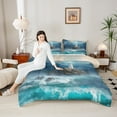 thumbnail image 4 of Manfei Cyan Ocean Marine Bedding Comforter Set for Teen, Coastal Lighthouse Twin Comforter Sets, Nautical Bedding Set, Super Cozy Room Decor, 2-Piece, 4 of 8