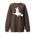 thumbnail image 1 of HKEJIAOI Halloween Hoodies for Femmes Manches Longues Col Rond Imprimé Graphique Moderne Halloween Célébration Esthétique Marron-A, 1 of 4