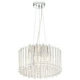 thumbnail image 6 of Possini Euro Design Mirabell Chrome Drum Pendant Chandelier 16" Wide Modern LED Clear Glass Crystal Prism 5-Light Fixture for Dining Room Kitchen Home, 6 of 7