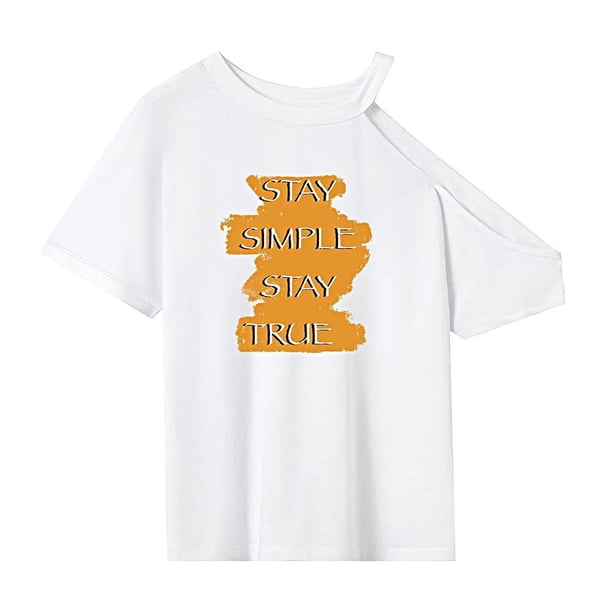 Camiseta para mujer Yinane Ropa deportiva de verano Camiseta con cuello redondo Mujer M