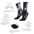 thumbnail image 4 of Balery Elegant Feathered Floral Wings Calcetas Largas con Estampado para Hombre y Mujer – Suaves y Transpirables, Talla Única (US 5-11), 4 of 6