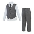 thumbnail image 6 of ETHAN 5 Piece Toddler Boy Outfit for Party Elegant Plaid Suit for Boy Easter Suit Set Grey 3T, 6 of 7