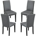 thumbnail image 2 of Yaheetech Faux Leather Dining Chairs with Wood Legs for Kitchen, Set of 4, Dark Gray, 2 of 6