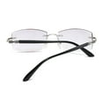 thumbnail image 5 of 2 Pairs of Men Silver Diamond Rimless Reading Glasses 4.00 Tinted Gray BIFOCAL Rectangular Readers Sunglasses +4.00 strength, 5 of 6