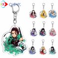 thumbnail image 2 of CHINK Cartoon Demon Slayer Cosplay Kamado Tanjirou Llavero Anime Colgante Acrílico No Yaiba Kimetsu Gao Jiahui  unisex, 2 of 2