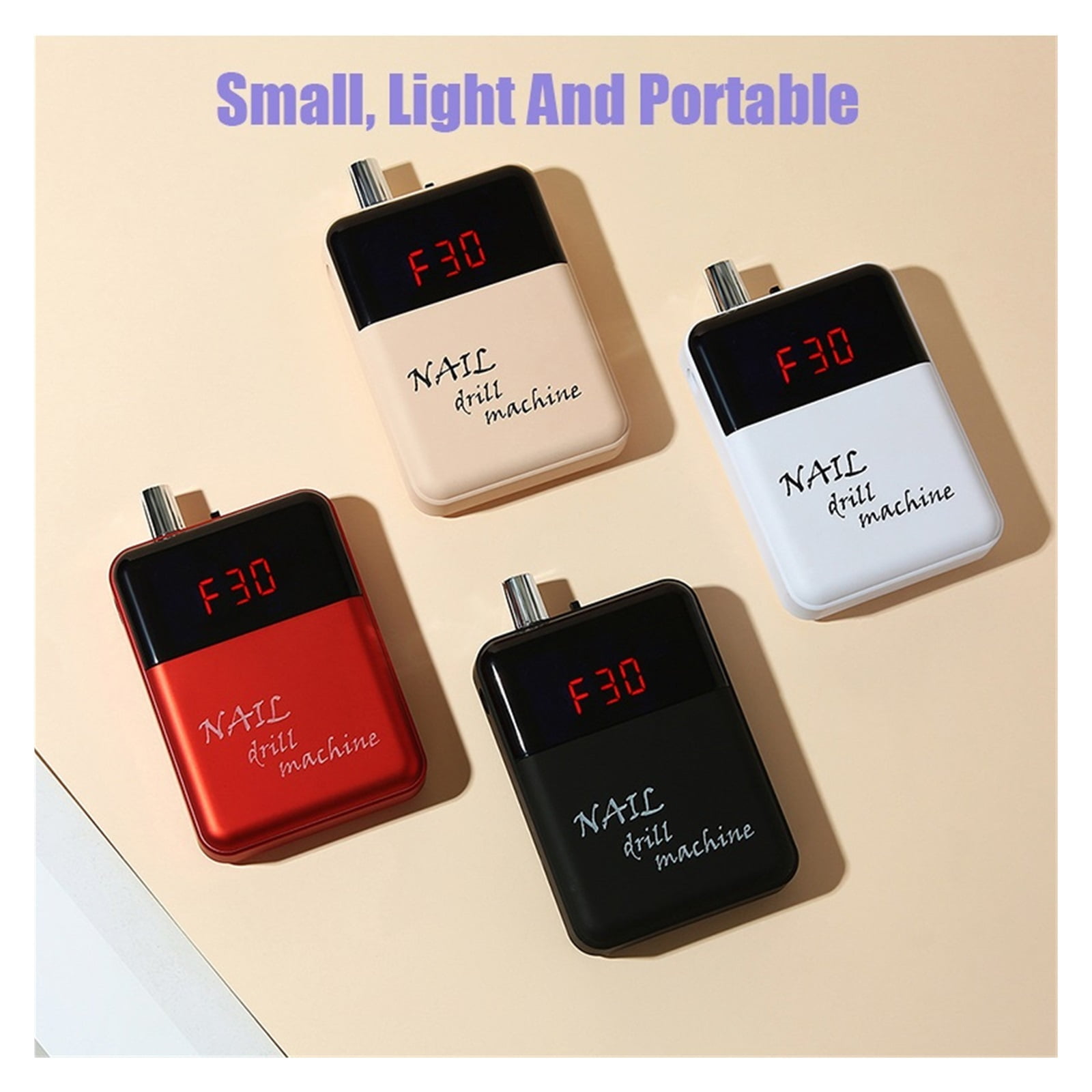 Portable Rechargeable Nail Drill Machine, Electric Nail File For Manicure, Electric Manicure Drill Nail Polisher With LCD Display ,Low Noise