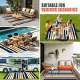 thumbnail image 4 of Orange Navy Blue Striped Outdoor Rug for Patio/Deck/Porch, Non-Slip Large Area Rug 4 x 6 Ft, Modern Minimalist Ombre Lines Indoor Outdoor Rugs Washable Area Rugs, Reversible Camping Rug Carpet Runner, 4 of 8