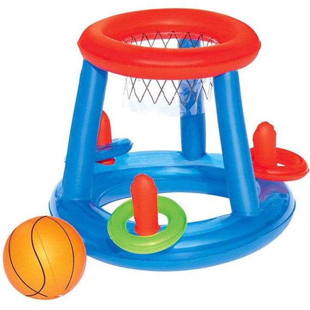 Children‘s Inflatable Basketball Hoop Swimming Pool Water Floating Objects Throwing Ring Basketball Hoop Toys Set for Swimming Pool Beach Camping Water Ball Game