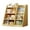 Wood, variant on PAPROOS 4-Tier Kids Bookshelf with 4 Layer Sling Bookcases, Wooden Toy Storage Organizer Cabinet, Adjustable Shelf for Classroom, Kids Bedroom, Nursery, Yellow