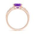 thumbnail image 2 of ANGARA Natural 1.6 Ct. Amethyst with Diamond Classic Ring in 14K Rose Gold for Women (Ring Size: 5), 2 of 9