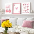 thumbnail image 4 of 3Pcs Trendy Pink Bows Canvas Wall Art Preppy Watercolor Bows Wall Decor Pictures Girly Coquette Room Decor Aesthetic Posters Prints for College Apartment Bedroom Decoration 12x16in, 4 of 6
