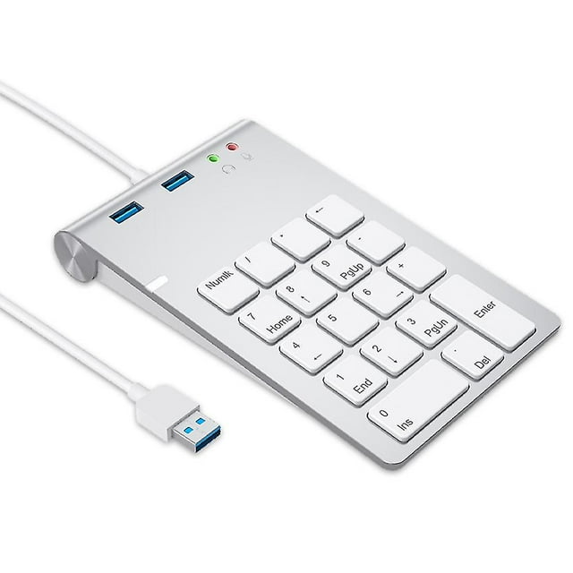 Teclado Numérico Usb De 18 Teclas Con Concentradores De Puerto Usb 3.0 Y Adaptador De Audio Compatible Con Mini Teclado Digital Ultra