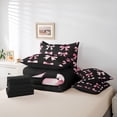 thumbnail image 6 of Erosebridal Pink Princess Bowknot 7 Pieces Bedding Comforter Set For Girls,Cute Coquette Bow Tie Full Bedding Set For Kids,Black Reversible, 6 of 7