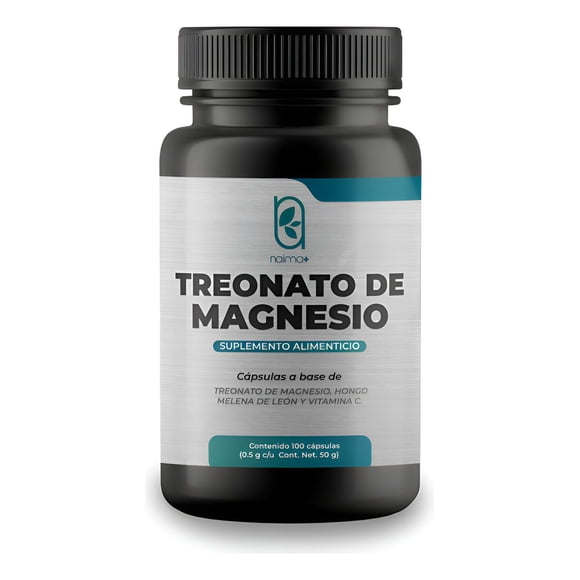 Treonato De Magnesio Con Melena De Leon Y Vit. C - 100 Caps Sin Saborizante