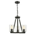 thumbnail image 1 of Golden Lighting 7041-3 BLK-CLR 3 Light Convertible Chandelier, Black & Clear, 1 of 1