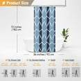 thumbnail image 6 of Shower Stall Curtains, 36 Inches Narrow Waffle Weave Weighted Fabric Shower Curtain Set with 6 Metal Hooks, Half Modern Geometric Dorm Heavy Duty Shower Curtains for Bathroom - 36x72 - Navy Blue, 6 of 6