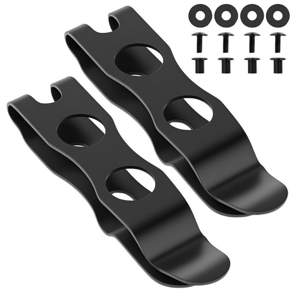 2/4Pcs Knife Sheath Belt Clip Stainless Steel Belt Knife Clip Universal Knife Sheath Clip Portable Metal Belt Clip Replacement with Screws for Most Sheath Holes