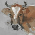 thumbnail image 2 of Parvez Taj Big Brown Cow Canvas Wall Art, 2 of 5