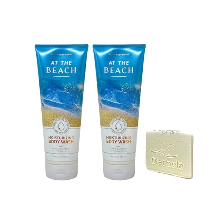 Bath & Body Works At The Beach - 2 Moisturizing Body Washes with a Natural Oats Mini Soap
