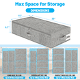 thumbnail image 5 of Under Bed Storage Container Bins 2 Pack, Low Profile Foldable Underbed Clothes Storage Organizer W/ Ultra Thick Fabric and Sturdy Bottom/Sides, Dual Zipper Storage Box for Dorm and Home 30x16x6.7", 5 of 7