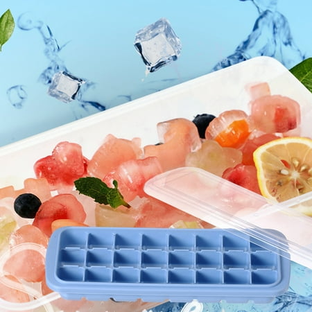 

Christmas Gifts Clearance! Cbcbtwo Ice Cube-Tray Easy-Release Silicone And Flexible 24-Ice Trays With Spill-Resistant Removable Lid Durable & Dishwasher Safe - For Food Cocktail Whiskey