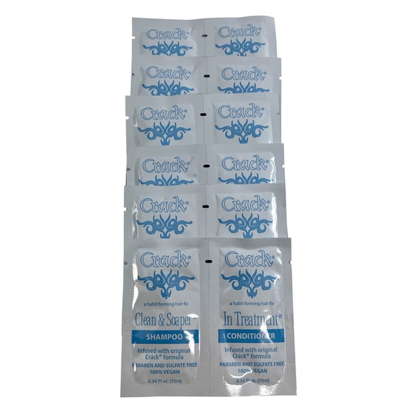 Crack Ensemble de Shampooing et Revitalisant Clean & Soap 0,34 OZ Sachets x 6
