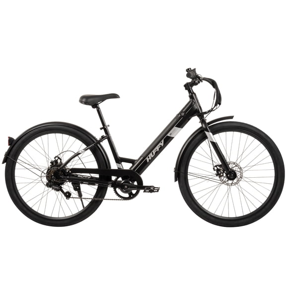 Huffy 27.5" Cadence 36V Adult Electric Comfort Bike, Fits Riders 60" , Gray, Unisex