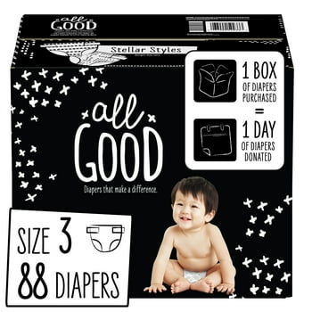 All Good Absorbent and Hypoenic Diapers, Size 3, 88 Ct