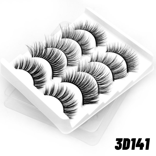 GROINNEYA 2/5 pares 3D Faux Mink Lashes Pestañas postizas naturales Fluffy Soft Wispy Volume Cross Manga Lashes MaKeup Tools Tan Jianjun unisex