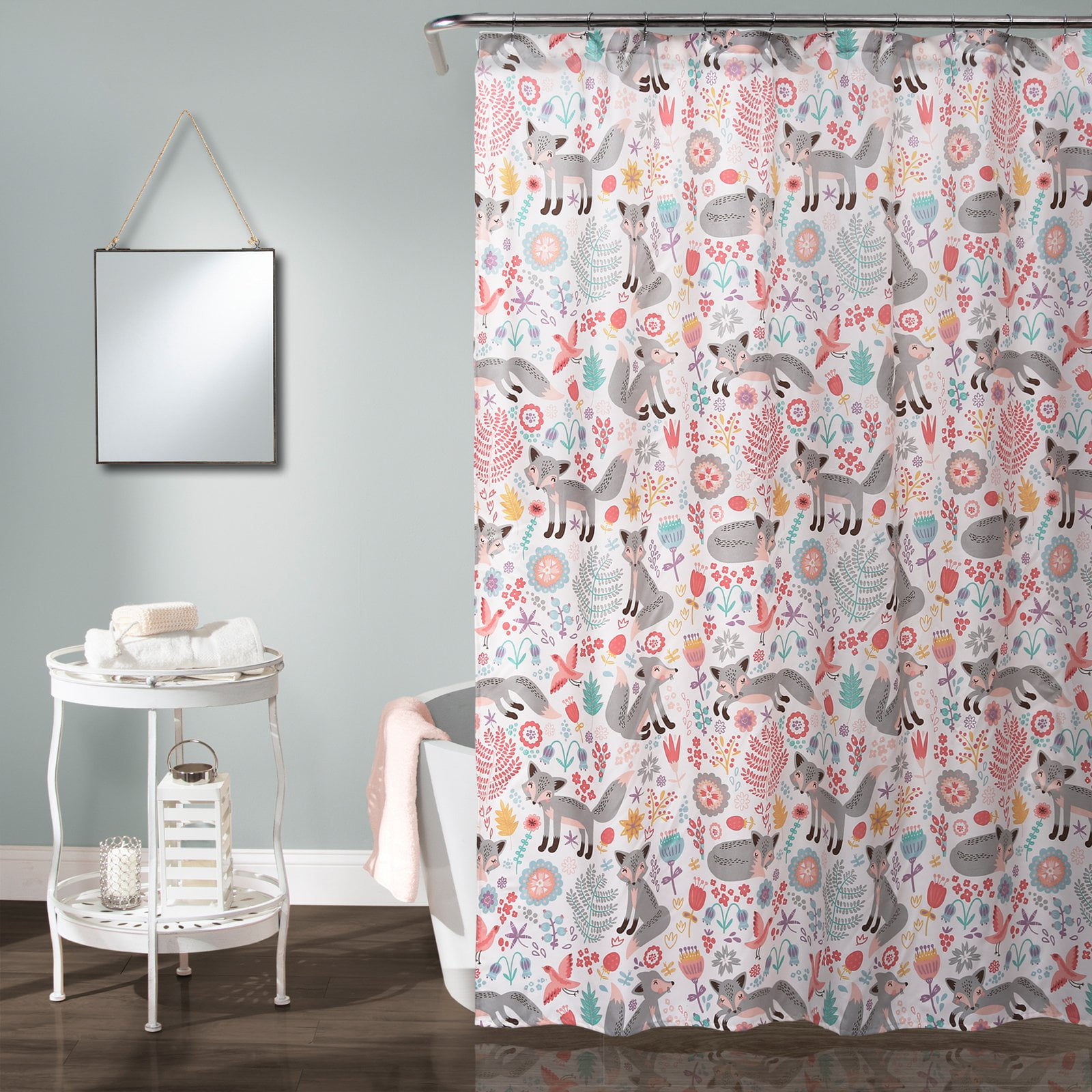 Lush Decor Pixie Fox Geo - Tenda oscurante per finestra (pannello singolo), 213,4 cm di lunghezza x 132,1 cm di larghezza, grigio chiaro