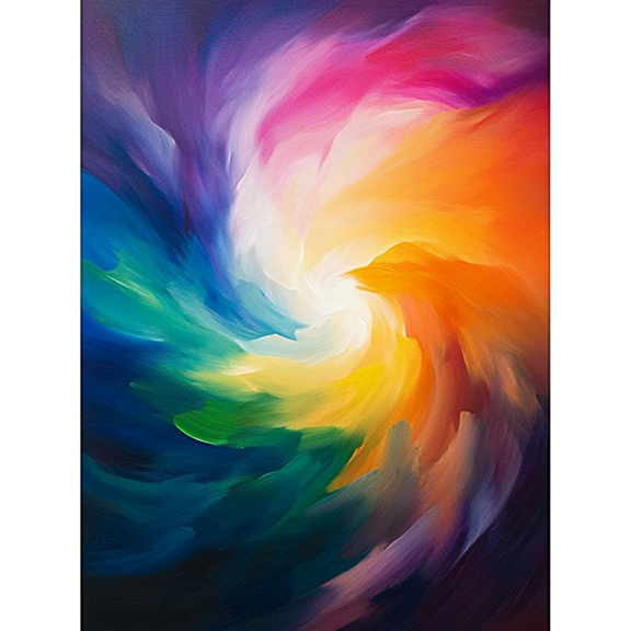 Rainbow Swirl Abstract Canvas Painting, Suitable for Living Room, Bedroom, Office, Hallway, and Bathroom Decoration.