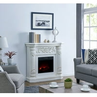 Bold Flame 40 inch Electric Fireplace in White