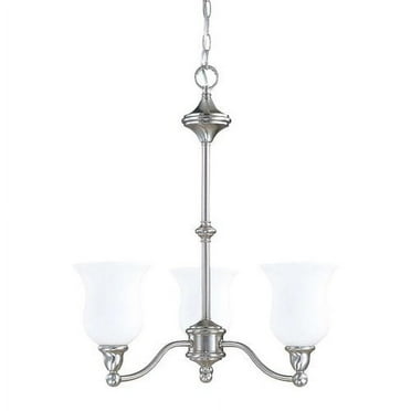 Nuvo Lighting 61801 - 3 Light (Medium Screw Base) 22" Glenwood Brushed Nickel Finish with White Satin Glass Chandelier Light Fixture (60-1801)