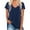 Navy blue, variant on Women's Classic Fit T Shirts Short Sleeve V Neck Casual Tee Shirt Summer Tops