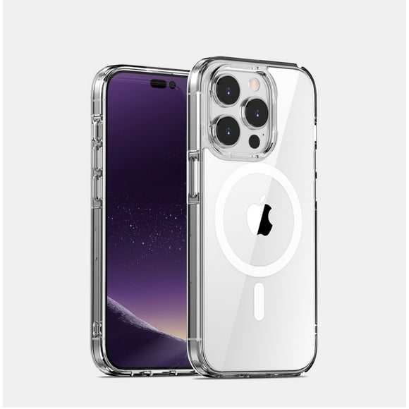 Magnetic Case Compatible with iPhone 14 Pro Max Compatible with , Shockproof Case Anti-Scratch Cover Case (Transparent)