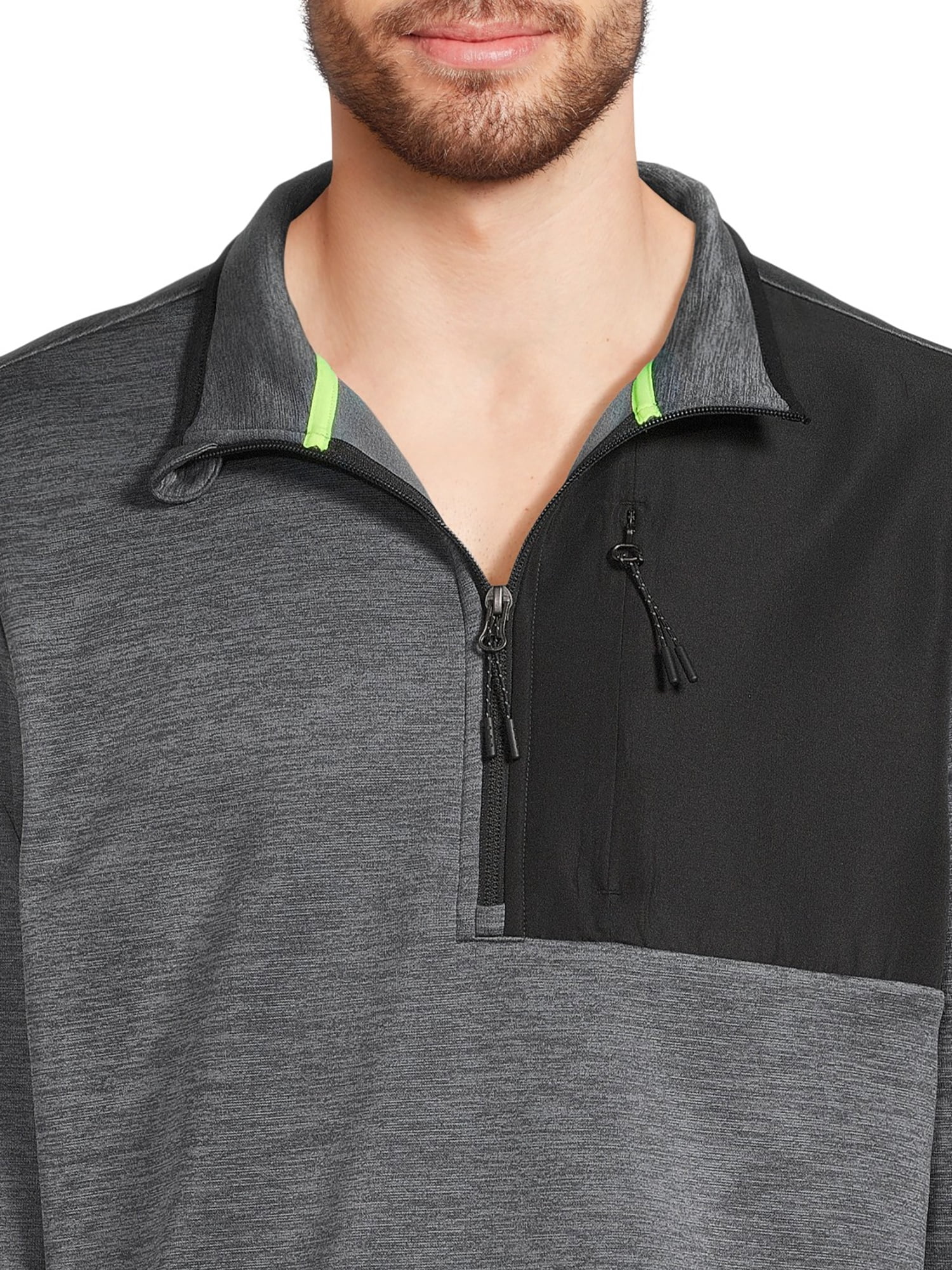 Athletic Works Men's Quarter Zip Tech Fleece Pullover, Sizes S-3XL