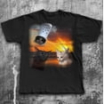 thumbnail image 1 of T-shirts Graphiques Rétro Trois Chats, T-Shirt Vintage Coucher de Soleil Chat, Cadeau de Mème de Chat - comme sur L'Image - L, 1 of 2