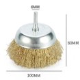thumbnail image 2 of 6Mm Shank Copper Plating Stainless Steel Wire Wheel Brushes Grinder Rotary Tool, 2 of 3